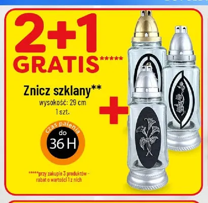 Znicz szklany 29 cm promocja w POLOmarket