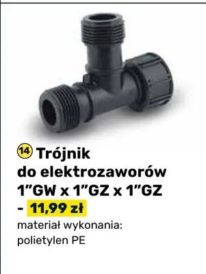 Trójnik do elektrozaworów 1"GW x 1"GZ x 1"GZ promocja w Bricomarche