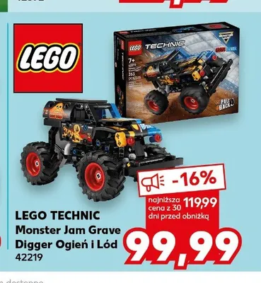 Klocki LEGO TECHNIC Monster Jam Grave Digger Ogień i Lód 42219 promocja w Kaufland
