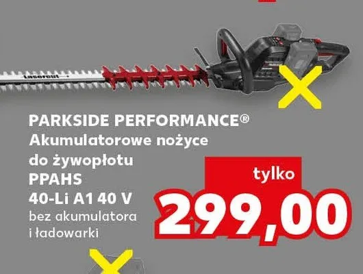 Akumulatorowe nożyce do żywopłotu PARKSIDE PERFORMANCE PPAHS 40-Li A1 40V promocja w Kaufland