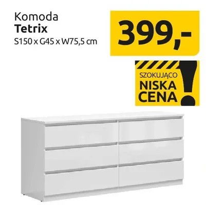 Komoda Tetrix S150xG45xW75,5cm promocja w Black Red White