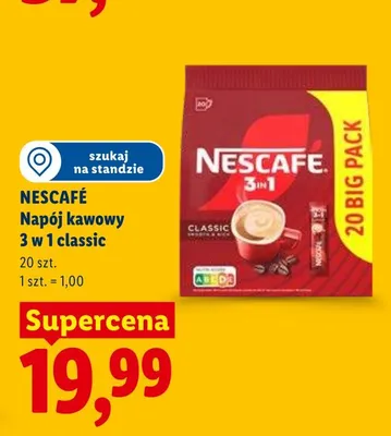 Napój kawowy Nescafé 3 w 1 classic promocja w Lidl