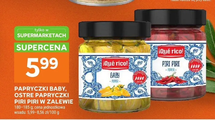 Papryczki baby w zalewie iQué rico! promocja w Stokrotka