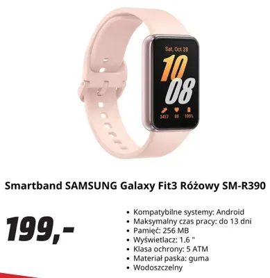 Smartband SAMSUNG Galaxy Fit3 Różowy promocja w Media Markt