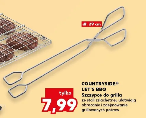 Szczypce do grilla COUNTRYSIDE LET'S BBQ dł. 29cm ze stali szlachetnej promocja w Kaufland
