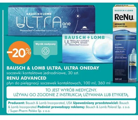 Płyn do pielęgnacji soczewek kontaktowych ReNu Advanced promocja w Super-Pharm
