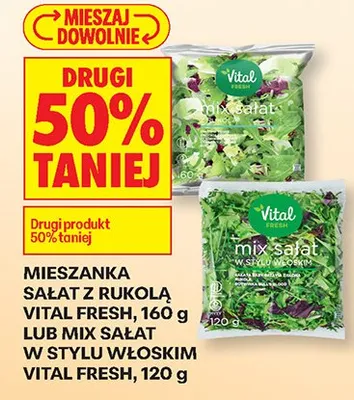 Mieszanka sałat Vital Fresh z rukolą 160g promocja w Biedronka