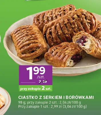 Ciastko z serkiem i borówkami promocja w Stokrotka