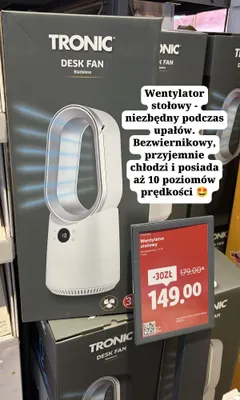 Wentylator stołowy bezłopatkowy Tronic promocja w Lidl