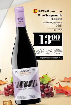 Wino czerwone Tempranillo Faustino wytrawne promocja w POLOmarket