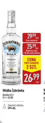 Wódka Żubrówka promocja w Aldi