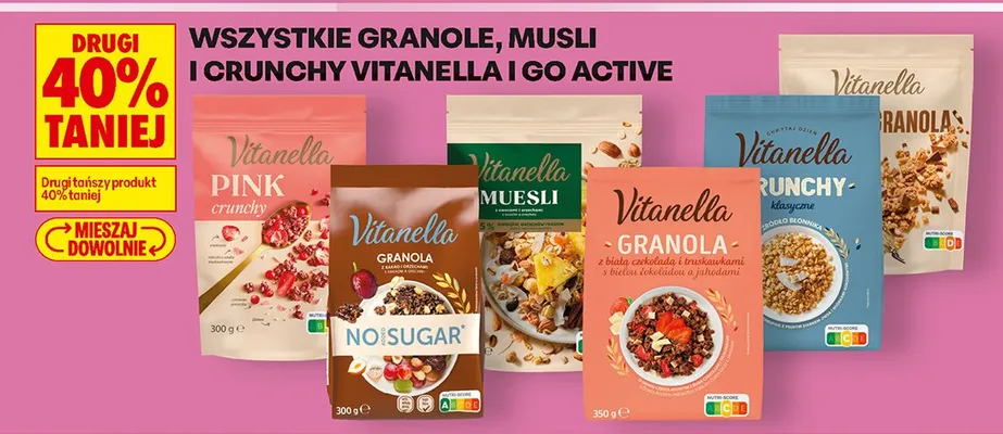 Płatki Vitanella Pink crunchy 300g promocja w Biedronka