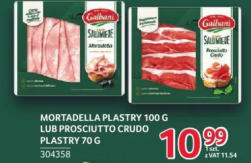 Mortadella Plastry lub Prosciutto Crudo Plastry 304358 promocja w Selgros