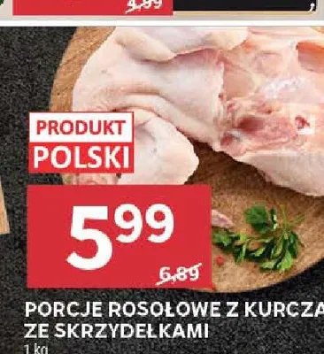 Porcje rosołowe z kurczaka ze skrzydełkami promocja w Stokrotka