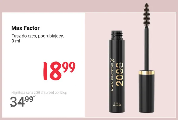 Tusz do rzęs pogrubiający Max Factor 2000 Calorie promocja w Rossmann