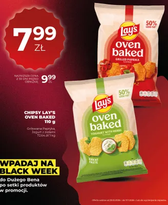 Chipsy Lay's Oven Baked jogurt z ziołami promocja w Duży Ben