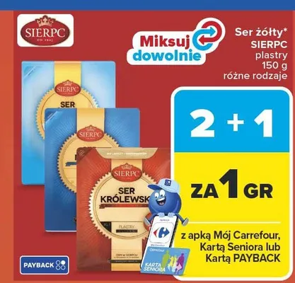 Ser żółty różne rodzaje promocja w Carrefour