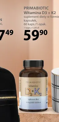Witamina D3 + K2 suplement diety w formie kapsułek Primabiotic promocja w Hebe