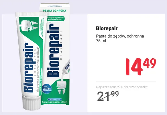Pasta do zębów ochronna Biorepair promocja w Rossmann