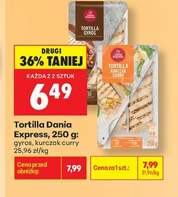 Tortilla kurczak curry Dania Express promocja w Biedronka