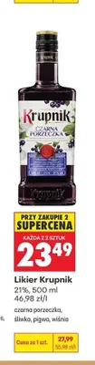 Likier Krupnik śliwka 21% promocja w Biedronka