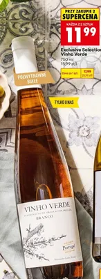 Wino Exclusive Selection Vinho Verde półwytrawne białe promocja w Biedronka