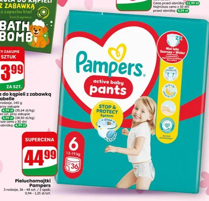 Pieluchomajtki Pampers Active Baby Pants rozmiar 6 13-19kg promocja w Dino