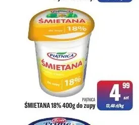 Śmietana do zupy Piątnica 18% promocja w Tomi Markt
