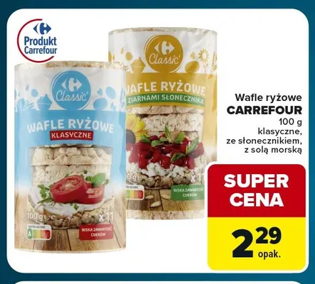 Wafle ryżowe Carrefour klasyczne promocja w Globi