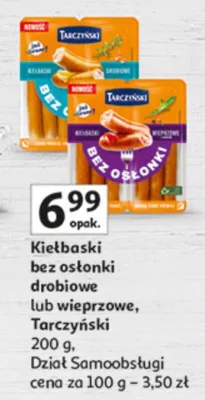 Kiełbaski bez osłonki drobiowe lub wieprzowe promocja w Auchan