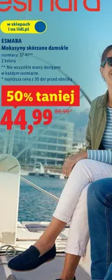 Mokasyny skórzane damskie promocja w Lidl