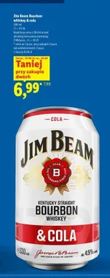 Drink Jim Beam Bourbon Whiskey & Cola promocja w Lidl