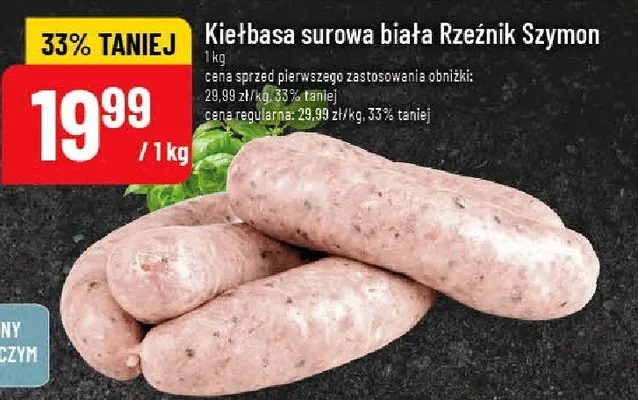 Kiełbasa surowa biała promocja w POLOmarket