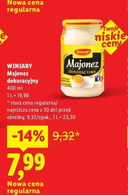 Majonez Dekoracyjny Winiary promocja w Lidl