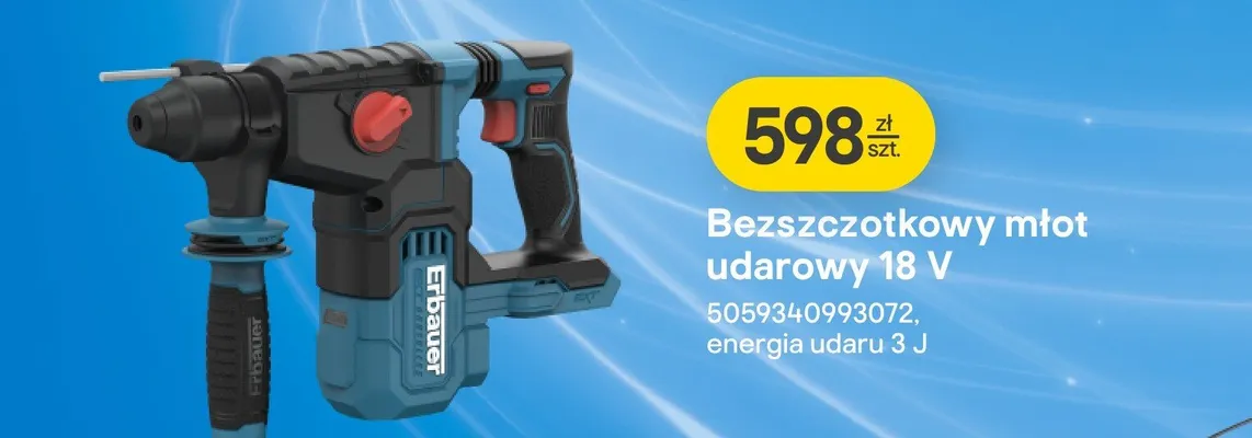 Bezszczotkowy młot udarowy 18V promocja w Castorama
