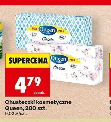 Chusteczki kosmetyczne Queen Classic promocja w Biedronka