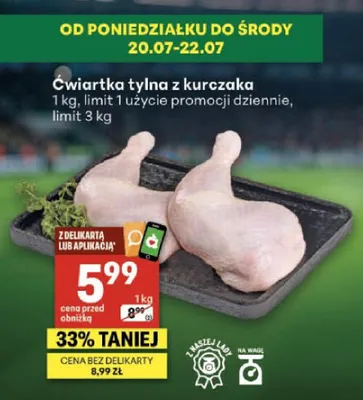 Ćwiartka tylna z kurczaka promocja w Delikatesy Centrum
