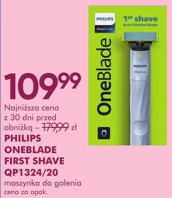 Maszynka do golenia PHILIPS ONEBLADE FIRST SHAVE QP1324/20 maszynka do golenia promocja w Makro