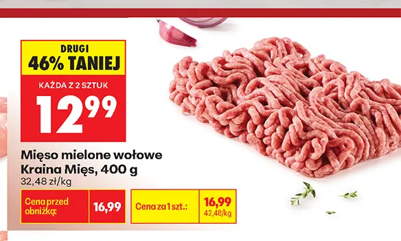 Mięso mielone wołowe Kraina Mięs promocja w Biedronka