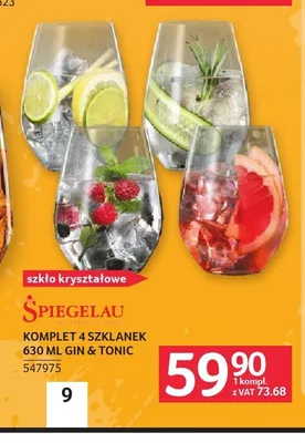 Komplet szklanek Spiegelau Gin & Tonic promocja w Selgros