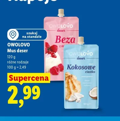 Mus deser Owolovo Kokosowe ciastko promocja w Lidl