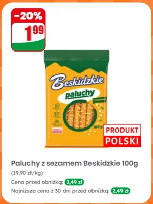 Paluchy z sezamem Beskidzkie promocja w Dino