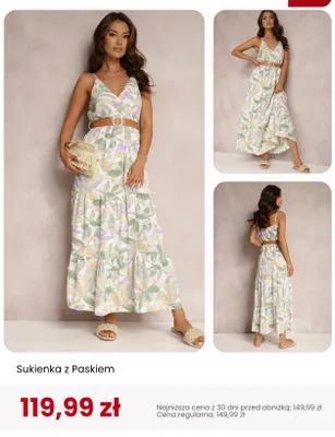 Sukienka z paskiem Renee promocja w Renee