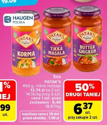 Sos Tikka Masala Patak's promocja w Carrefour
