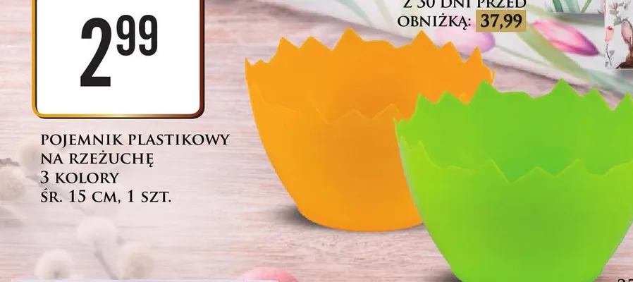 Pojemnik plastikowy na rzeźuchę 3 kolory Dino promocja w Dino