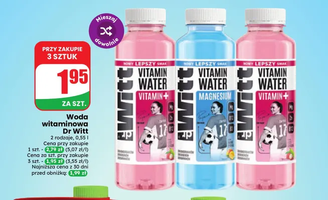 Woda witaminowa Dr Witt Magnesium promocja w Dino