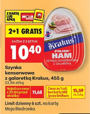 Szynka konserwowa z galaretką promocja w Biedronka