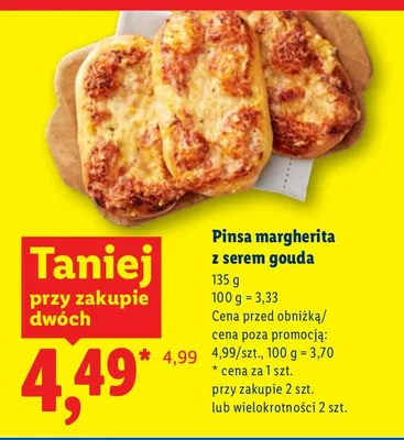 Pinsa margherita z serem gouda promocja w Lidl