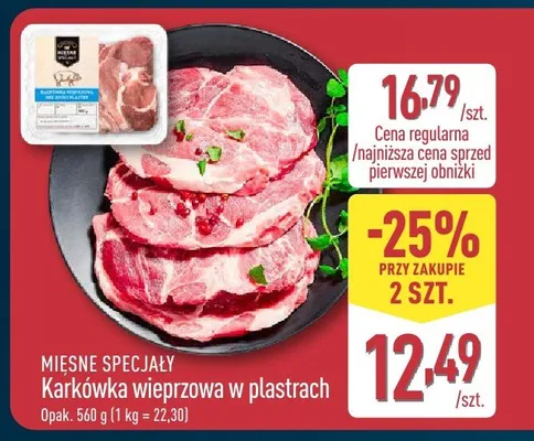 Karkówka wieprzowa w plastrach promocja w Aldi