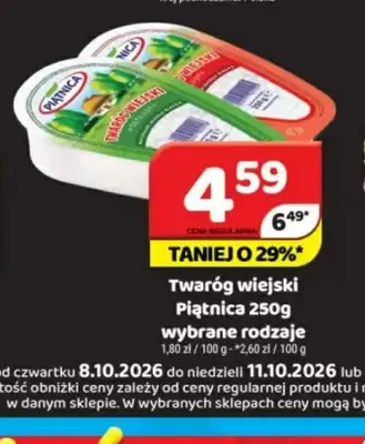 Twaróg wiejski Piątnica lekki promocja w Delfin